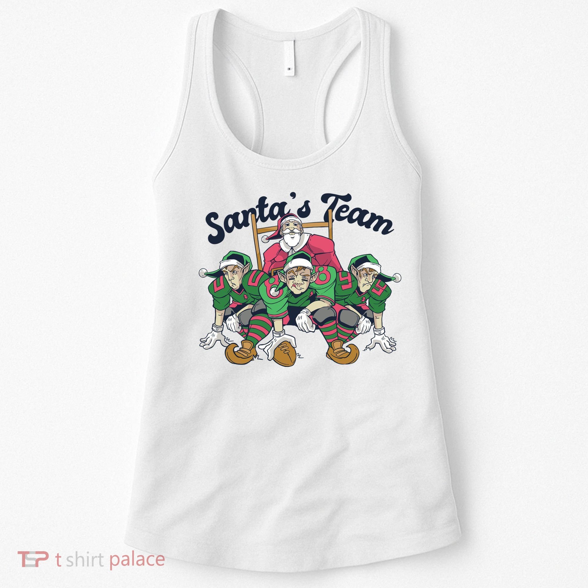 Santas Team Christmas Football Elf Team Women's Tank Top