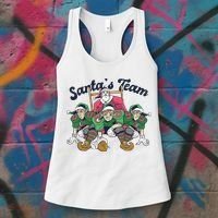 Santas Team Christmas Football Elf Team Women's Tank Top thumb 3