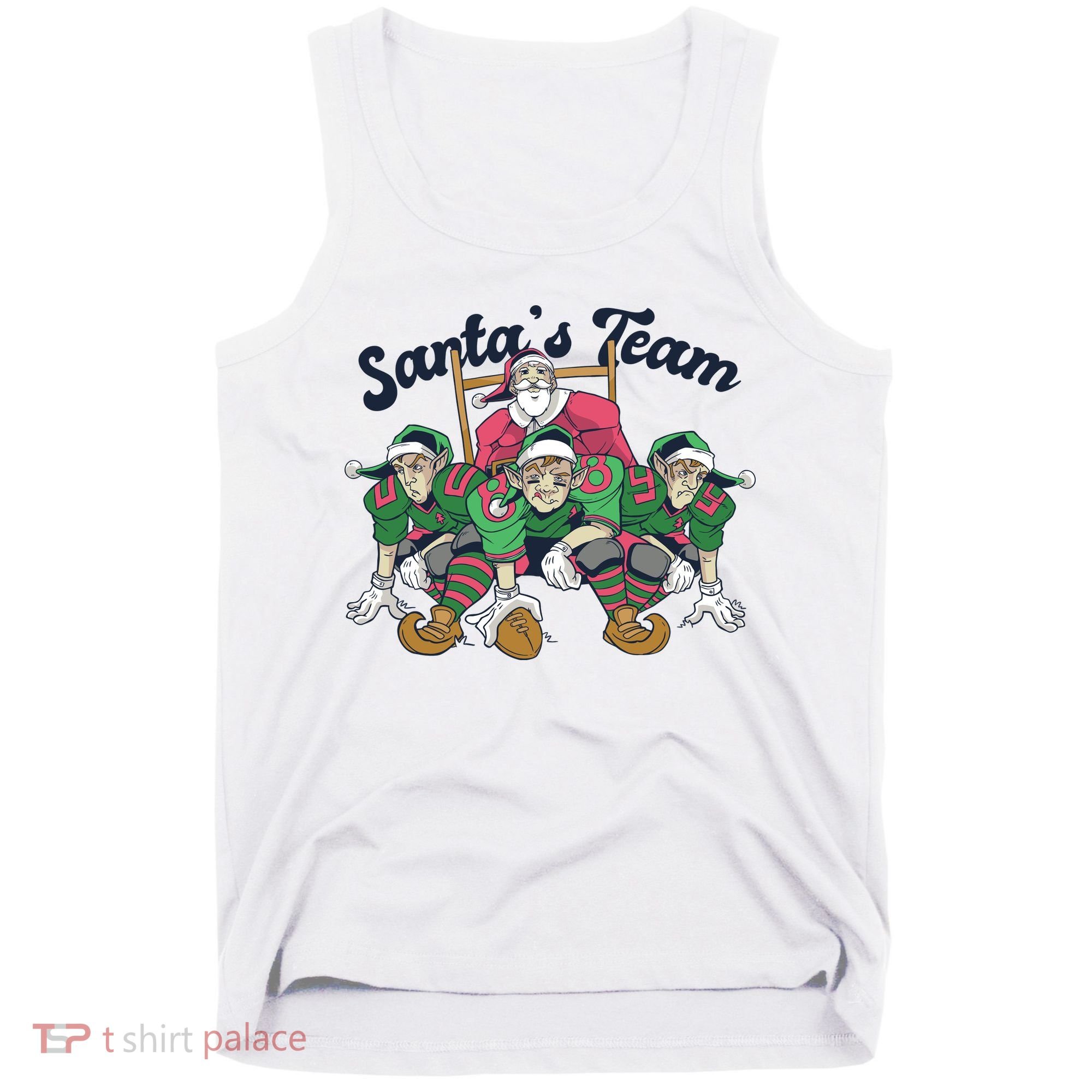Santas Team Christmas Football Elf Team Tank Top