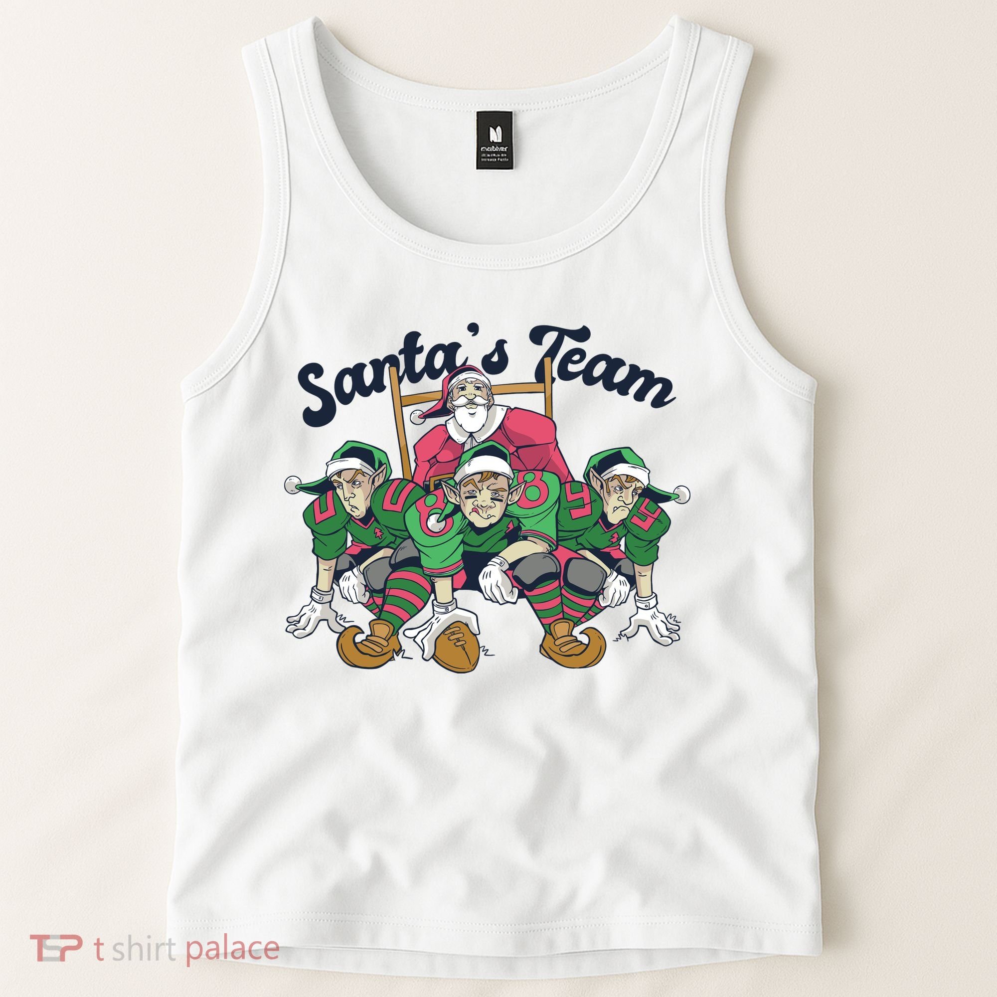 Santas Team Christmas Football Elf Team Tank Top