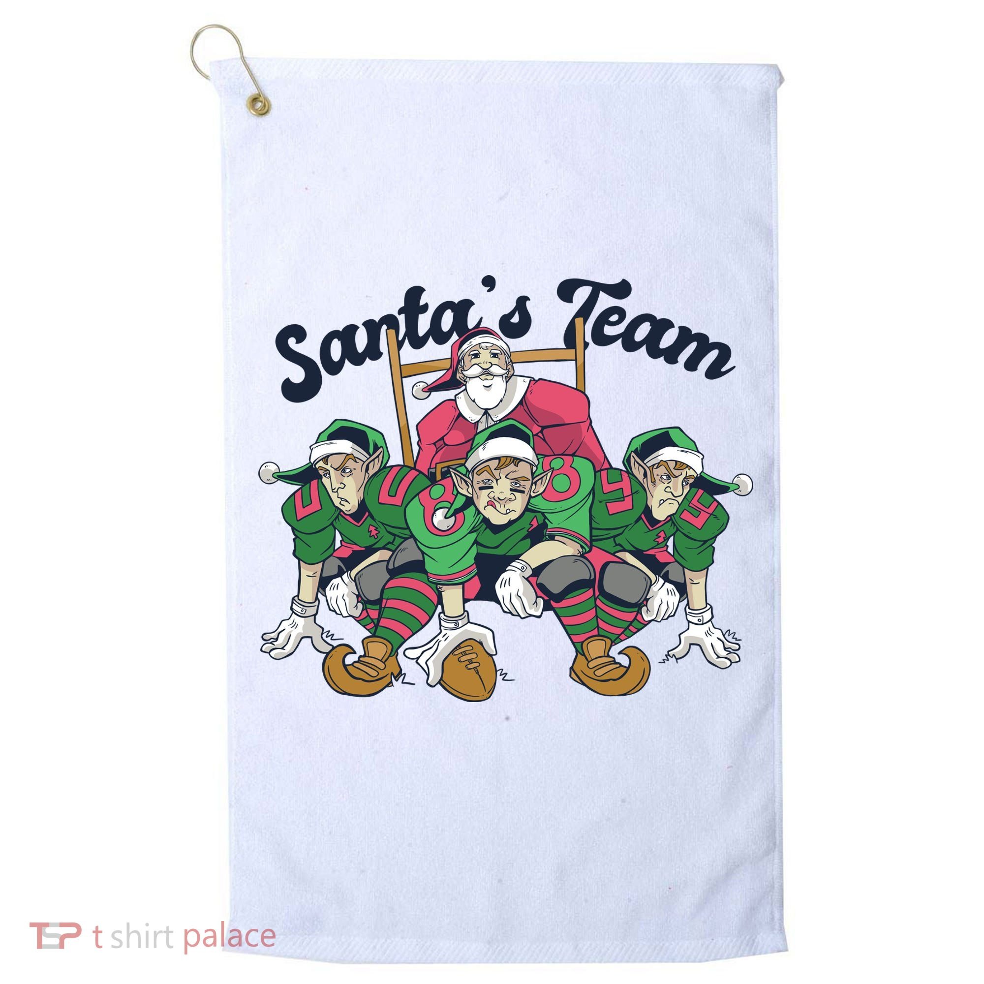 Santas Team Christmas Football Elf Team Golf Towel