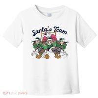 Santas Team Christmas Football Elf Team Toddler T-Shirt thumb 0