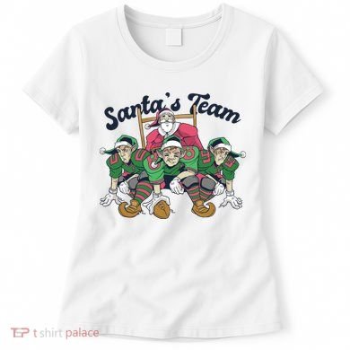 Santas Team Christmas Football Elf Team Women's T-Shirt