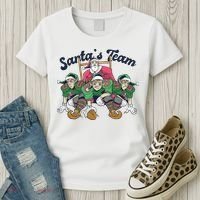Santas Team Christmas Football Elf Team Women's T-Shirt thumb 3