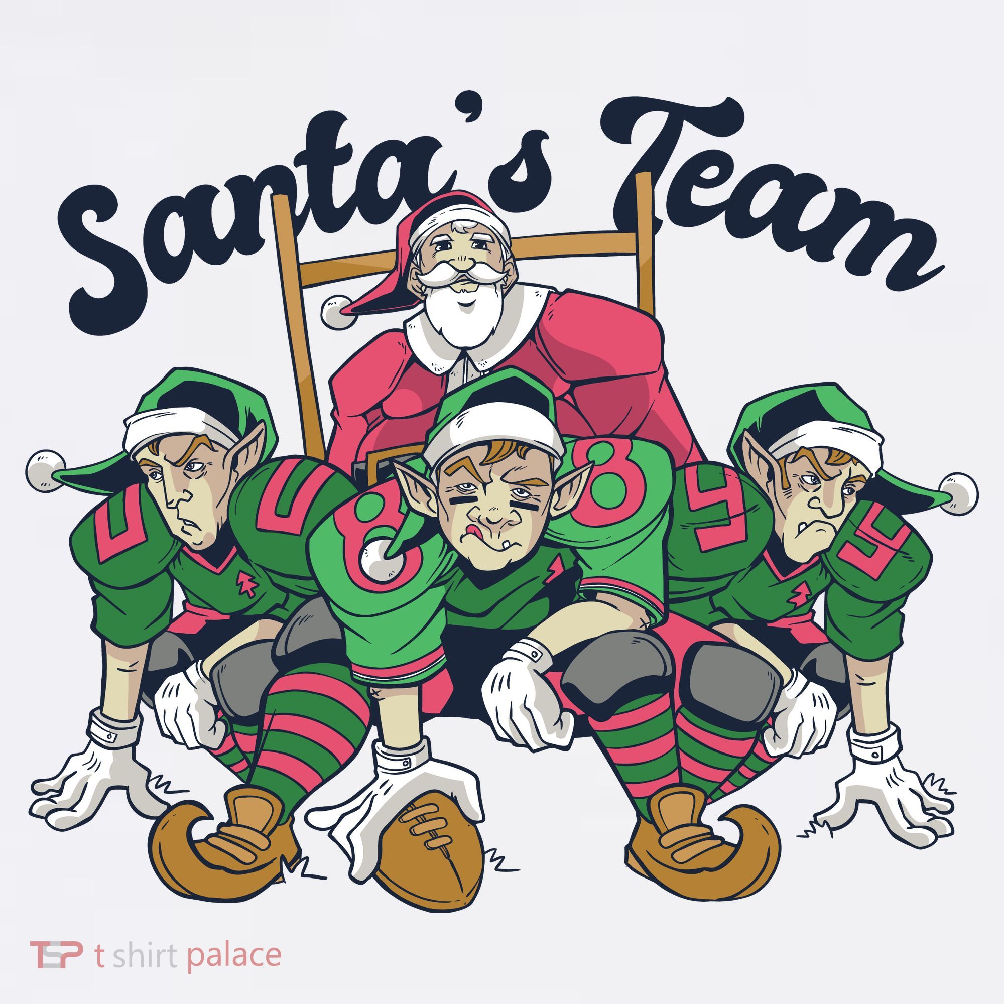Santas Team Christmas Football Elf Team Kids Sweatshirt