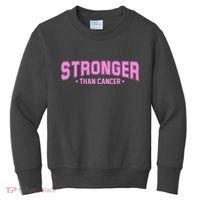 Stronger Than Cancer Breast Cancer Awareness Kids Sweatshirt thumb 0