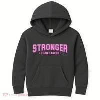 Stronger Than Cancer Breast Cancer Awareness Kids Hoodie thumb 0