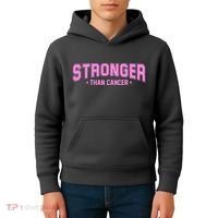 Stronger Than Cancer Breast Cancer Awareness Kids Hoodie thumb 4