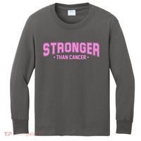 Stronger Than Cancer Breast Cancer Awareness Kids Long Sleeve Shirt thumb 0