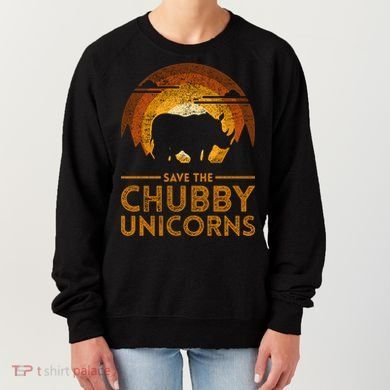 Save The Chubby Unicorns Rhino  Women's Sweatshirt