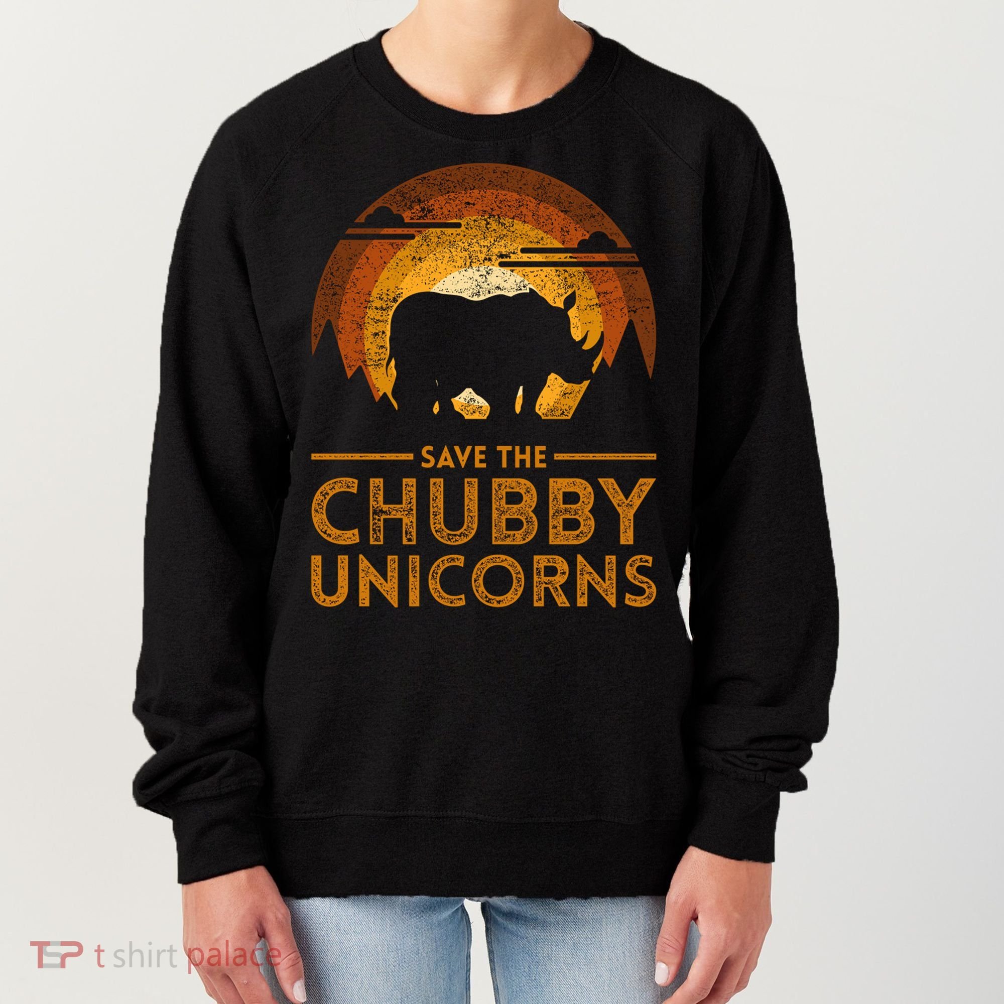 Save The Chubby Unicorns Rhino  Women's Sweatshirt