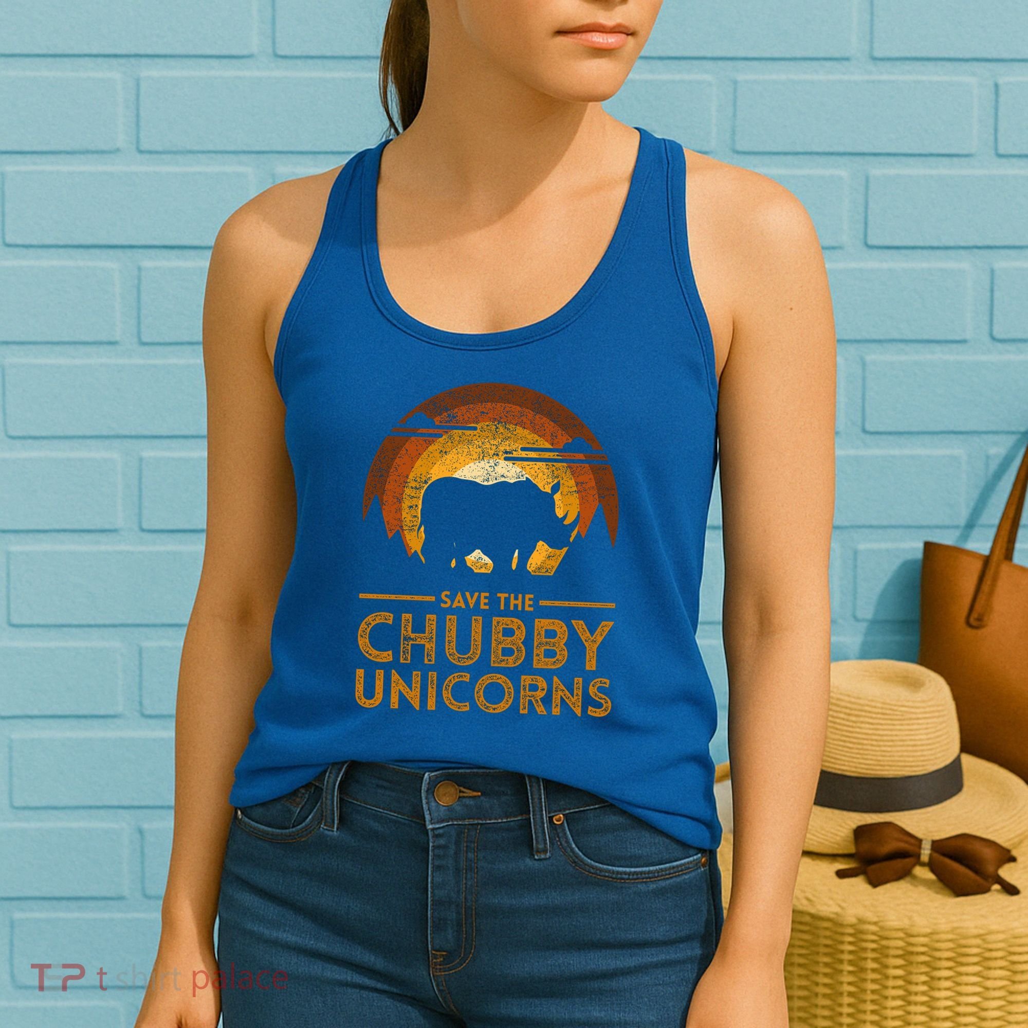 Save The Chubby Unicorns Rhino  Women's Tank Top