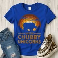 Save The Chubby Unicorns Rhino  Women's T-Shirt thumb 3