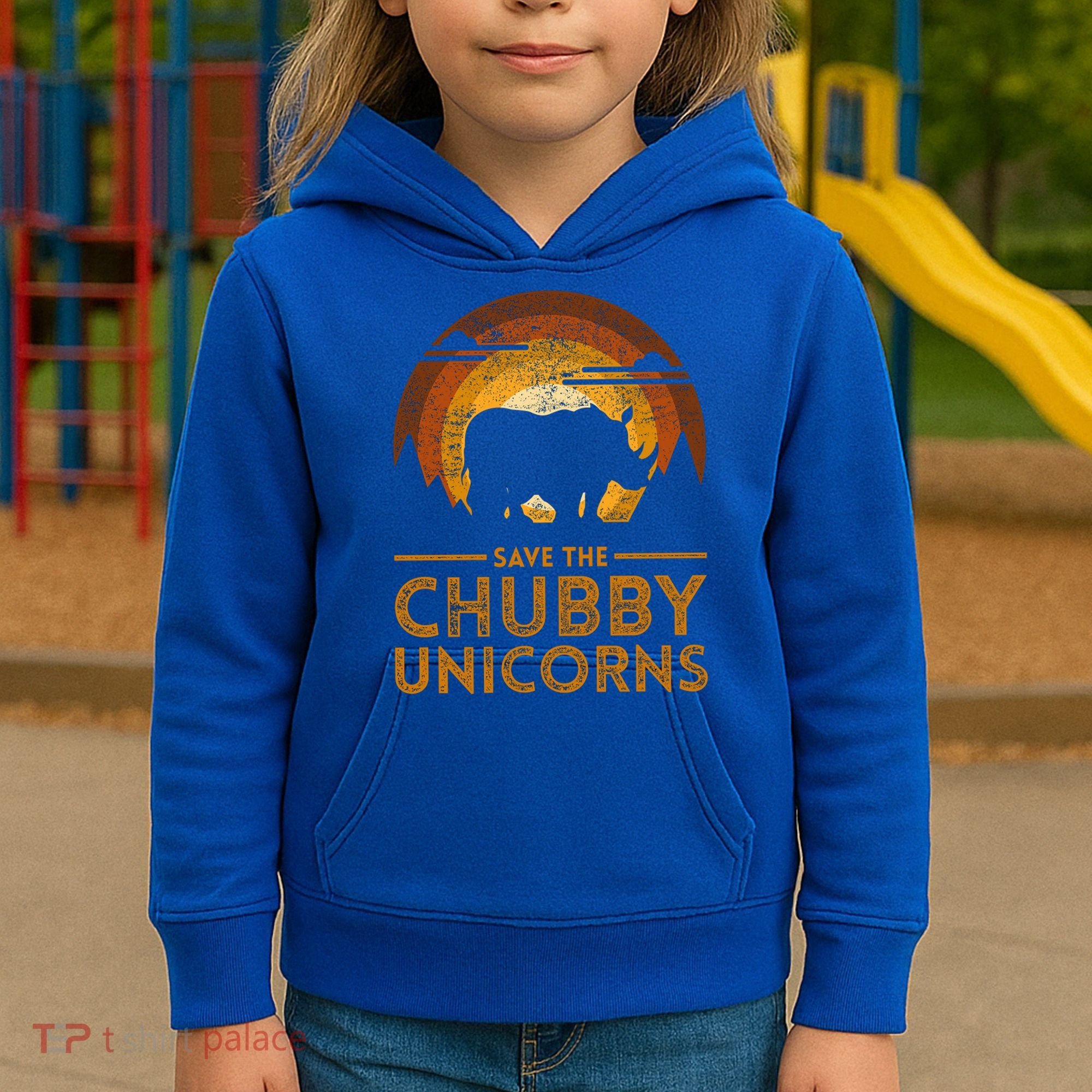 Save The Chubby Unicorns Rhino  Kids Hoodie