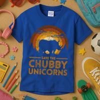 Save The Chubby Unicorns Rhino  Kids T-Shirt thumb 3