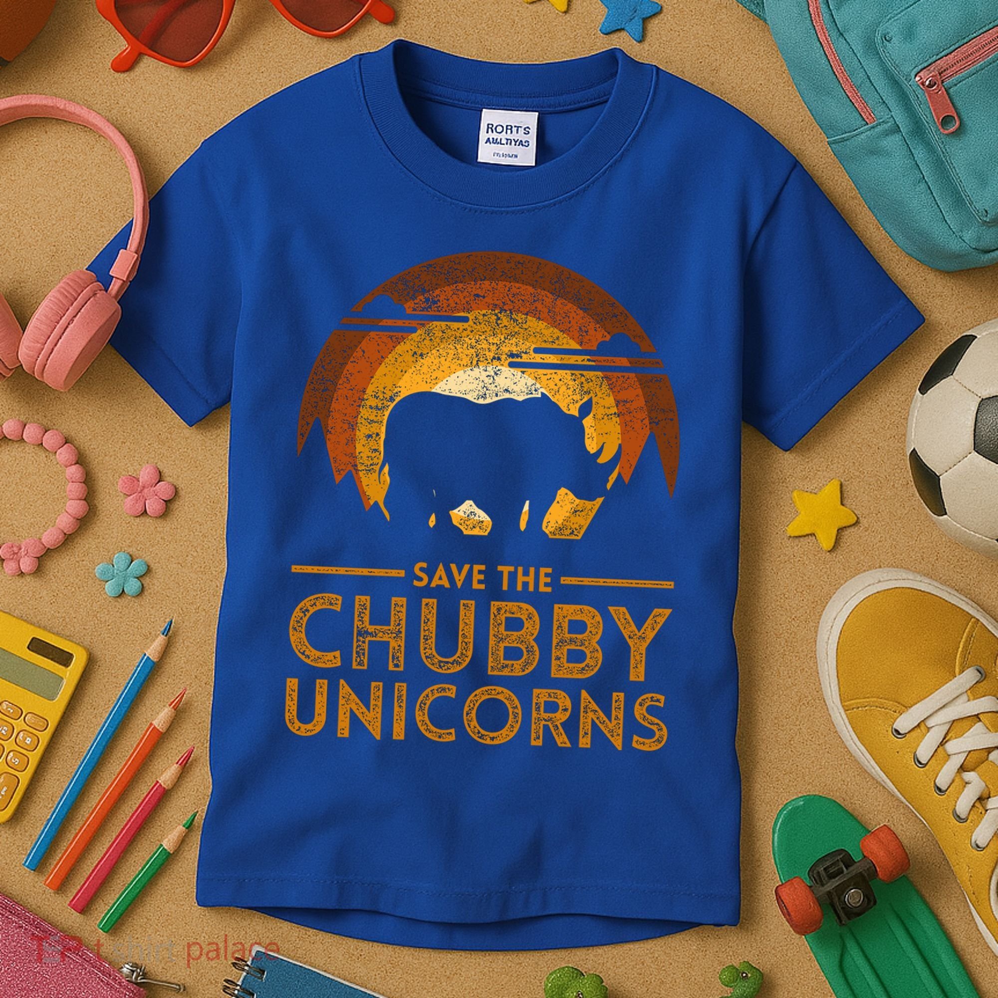 Save The Chubby Unicorns Rhino  Kids T-Shirt