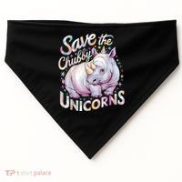 Save The Chubby Unicorns Funny Rhino Rhinoceros USA-Made Doggie Bandana thumb 0