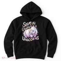 Save The Chubby Unicorns Funny Rhino Rhinoceros Hoodie thumb 0