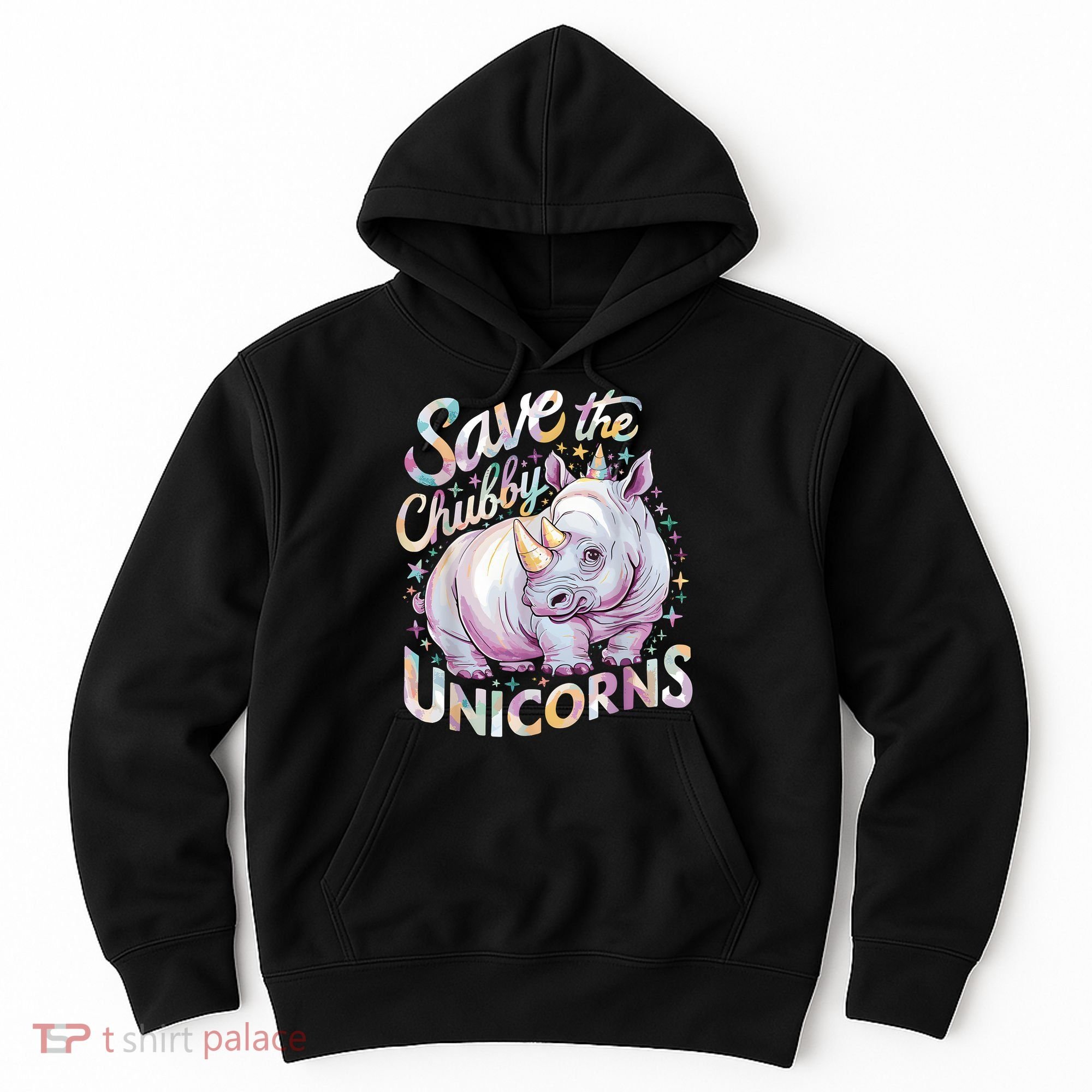 Save The Chubby Unicorns Funny Rhino Rhinoceros Hoodie
