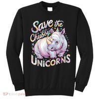 Save The Chubby Unicorns Funny Rhino Rhinoceros Sweatshirt thumb 0
