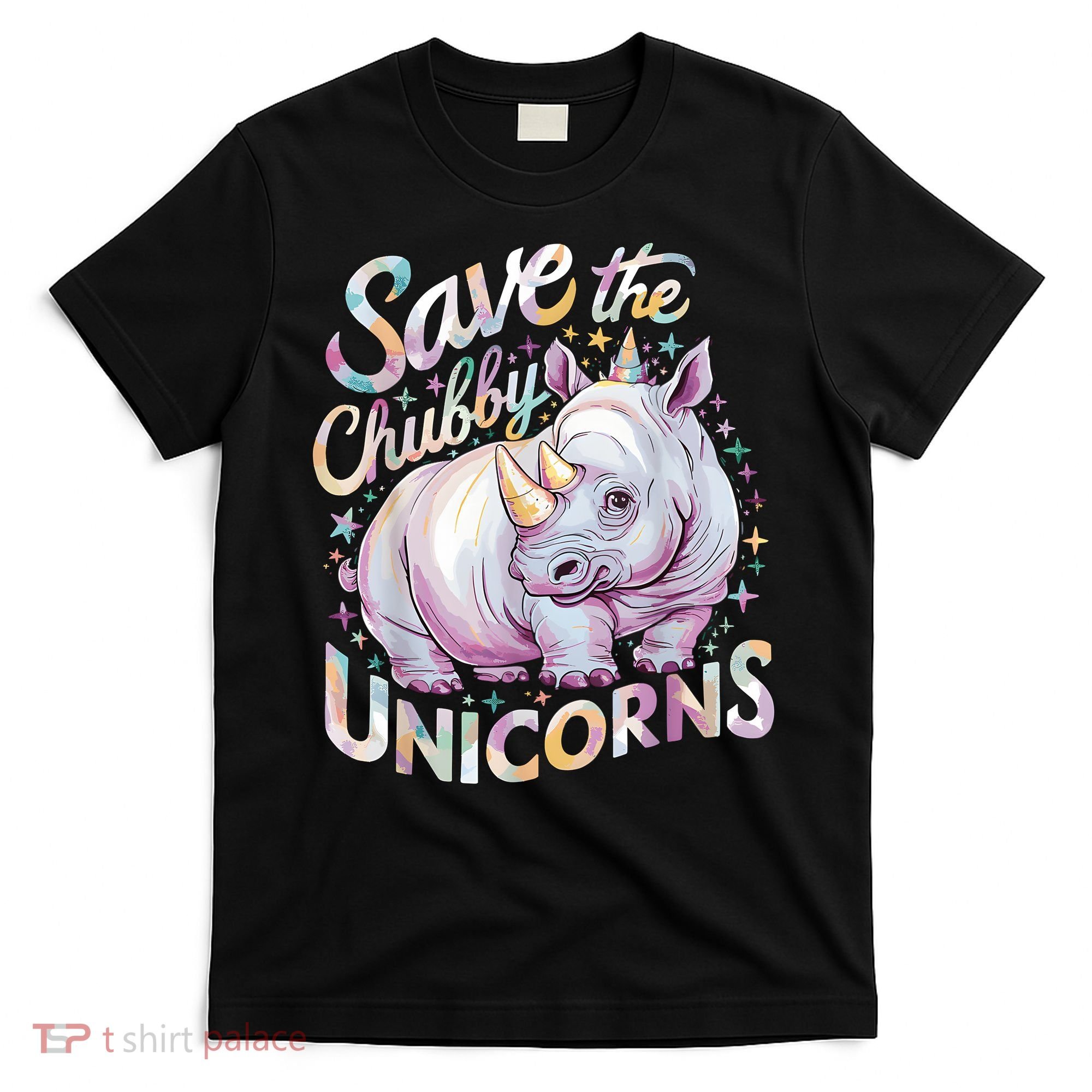 Save The Chubby Unicorns Funny Rhino Rhinoceros T-Shirt