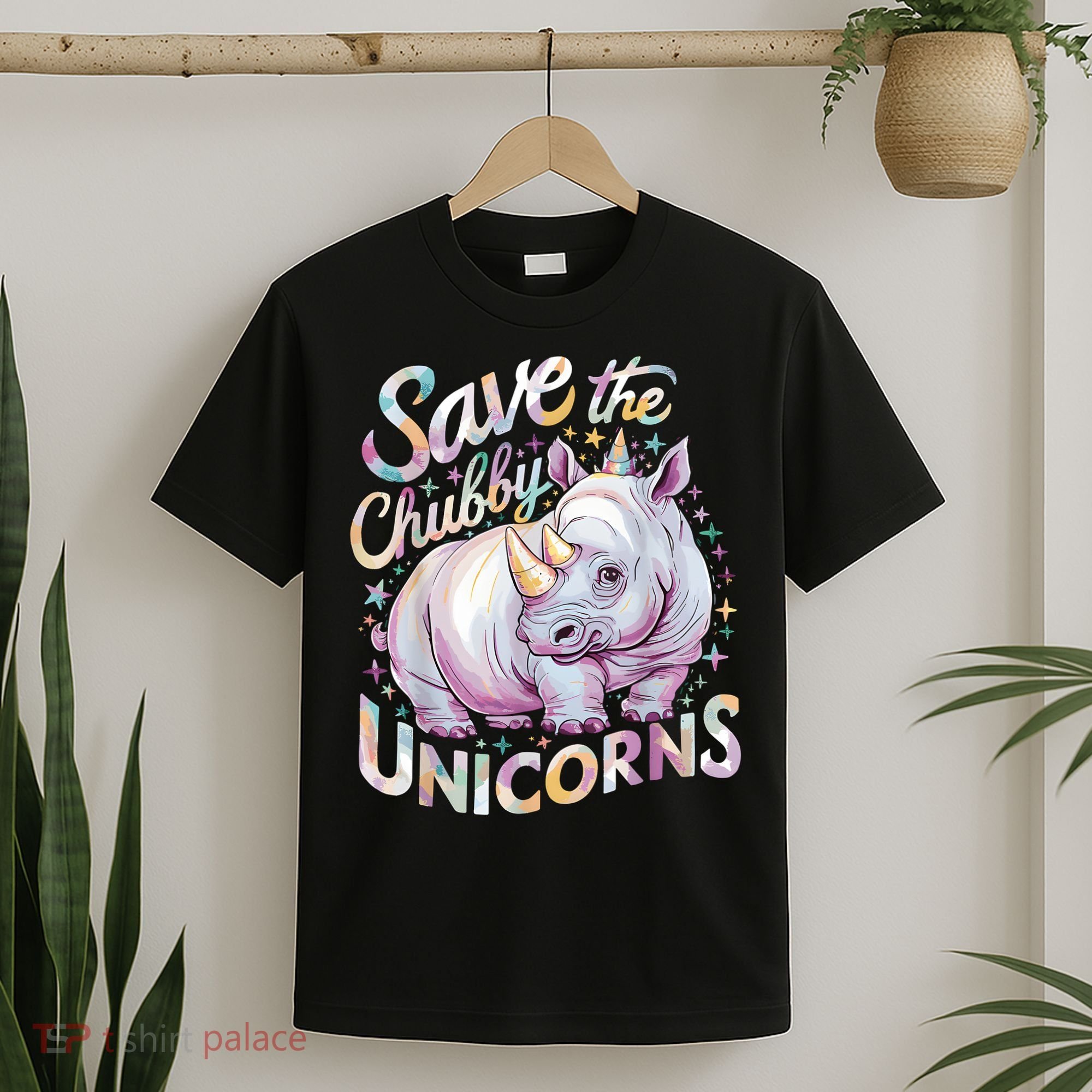 Save The Chubby Unicorns Funny Rhino Rhinoceros T-Shirt