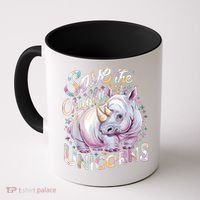 Save The Chubby Unicorns Funny Rhino Rhinoceros Coffee Mug thumb 0