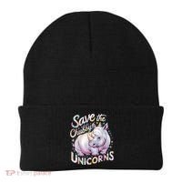 Save The Chubby Unicorns Funny Rhino Rhinoceros Beanie thumb 0