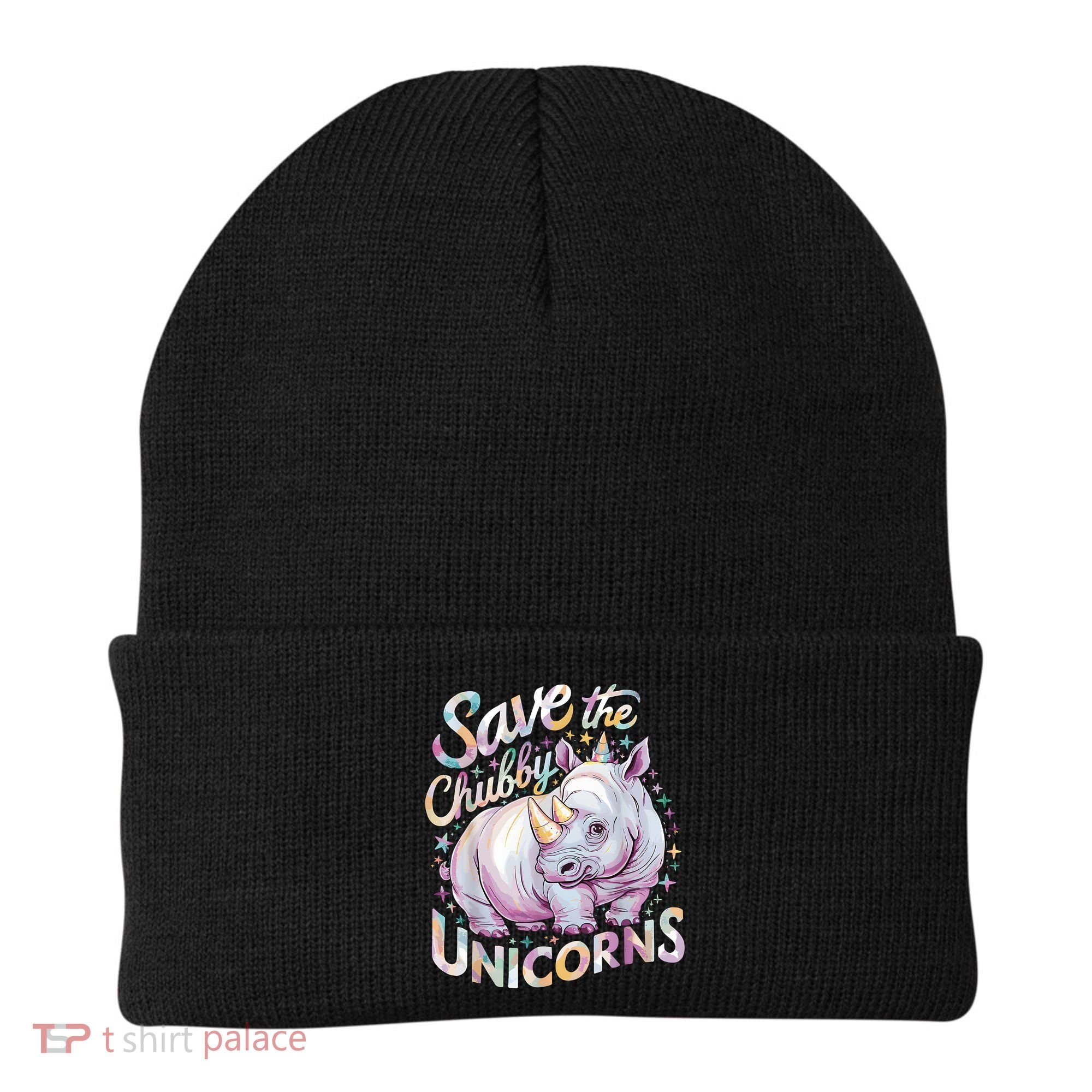 Save The Chubby Unicorns Funny Rhino Rhinoceros Beanie