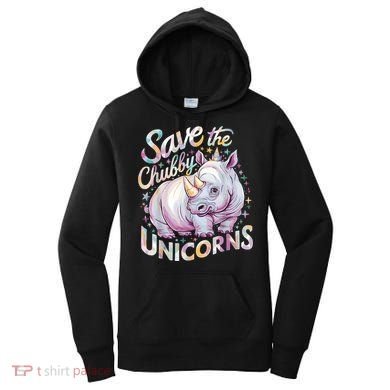 Save The Chubby Unicorns Funny Rhino Rhinoceros Women's Hoodie