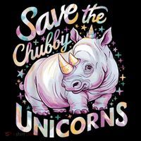 Save The Chubby Unicorns Funny Rhino Rhinoceros Women's Hoodie thumb 2