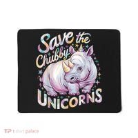 Save The Chubby Unicorns Funny Rhino Rhinoceros Mousepad thumb 0