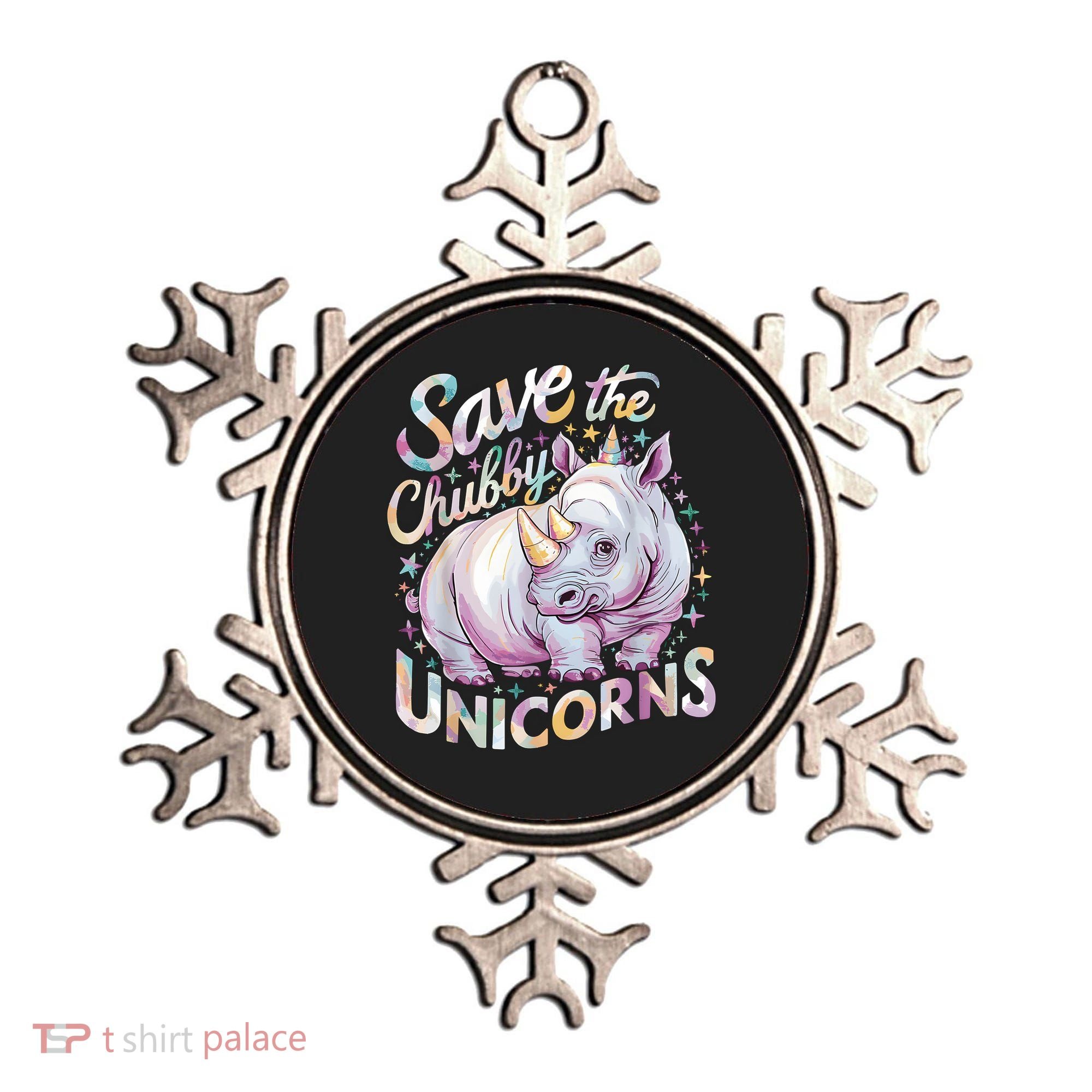 Save The Chubby Unicorns Funny Rhino Rhinoceros Ornament