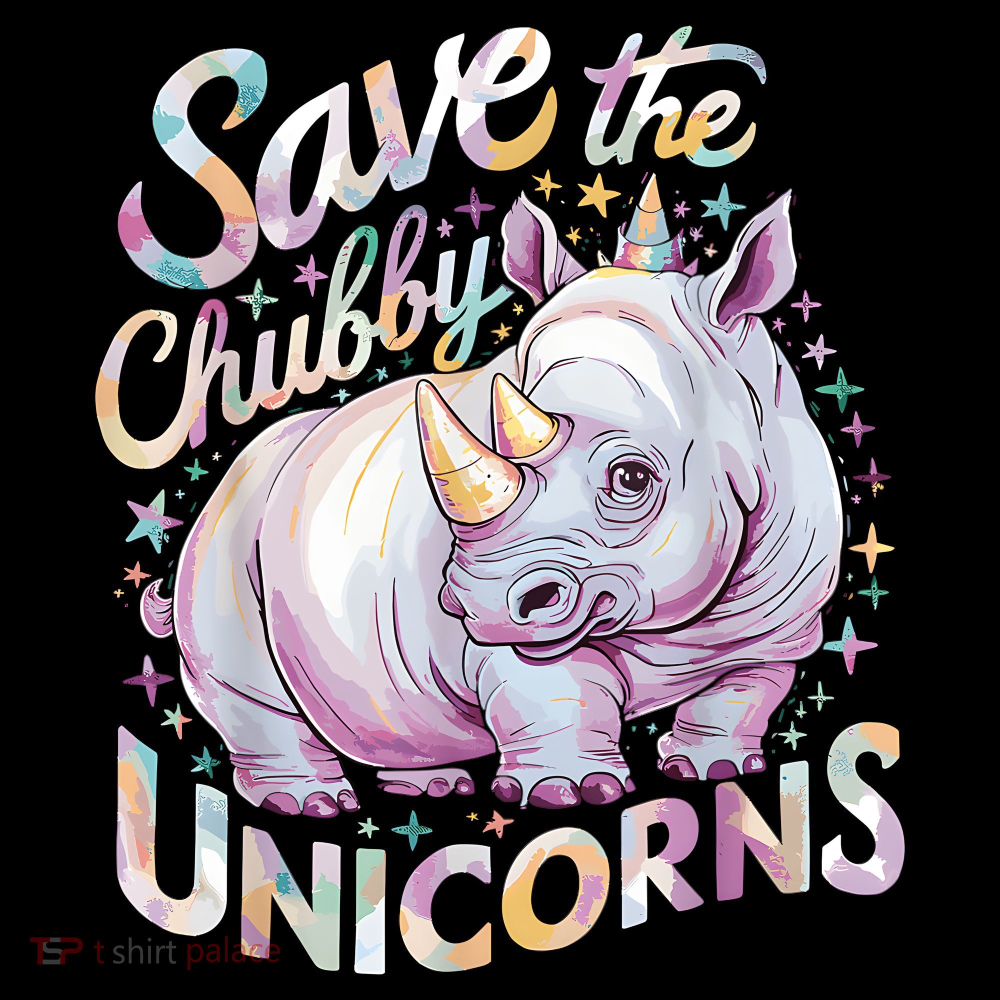 Save The Chubby Unicorns Funny Rhino Rhinoceros Women's Tank Top