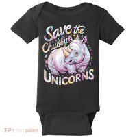 Save The Chubby Unicorns Funny Rhino Rhinoceros Baby Bodysuit thumb 0