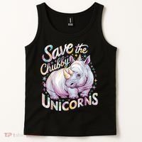 Save The Chubby Unicorns Funny Rhino Rhinoceros Tank Top thumb 2