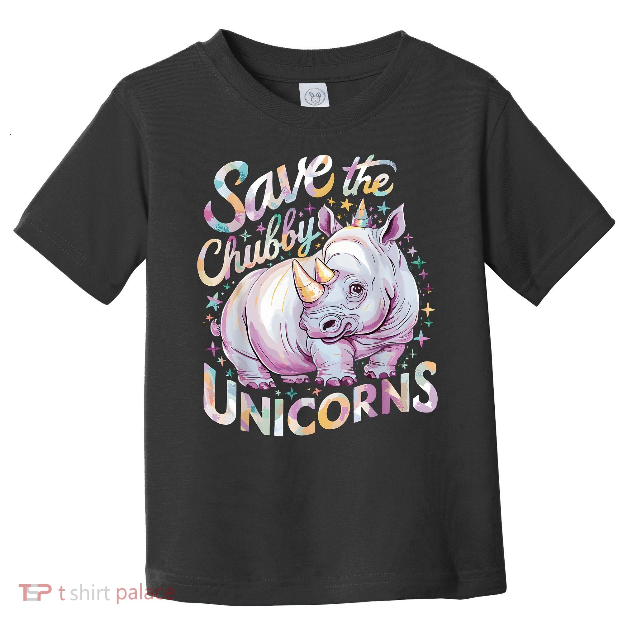 Save The Chubby Unicorns Funny Rhino Rhinoceros Toddler T-Shirt