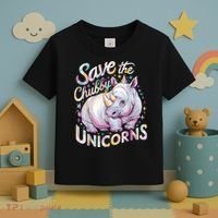 Save The Chubby Unicorns Funny Rhino Rhinoceros Toddler T-Shirt thumb 3