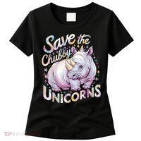 Save The Chubby Unicorns Funny Rhino Rhinoceros Women's T-Shirt thumb 0
