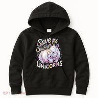 Save The Chubby Unicorns Funny Rhino Rhinoceros Kids Hoodie thumb 0