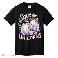 Save The Chubby Unicorns Funny Rhino Rhinoceros Kids T-Shirt thumb 0