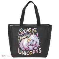 Save The Chubby Unicorns Funny Rhino Rhinoceros Tote Bag thumb 0