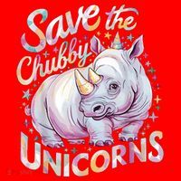 Save The Chubby Unicorns Funny Rhino Rhinoceros Santa Hat thumb 1
