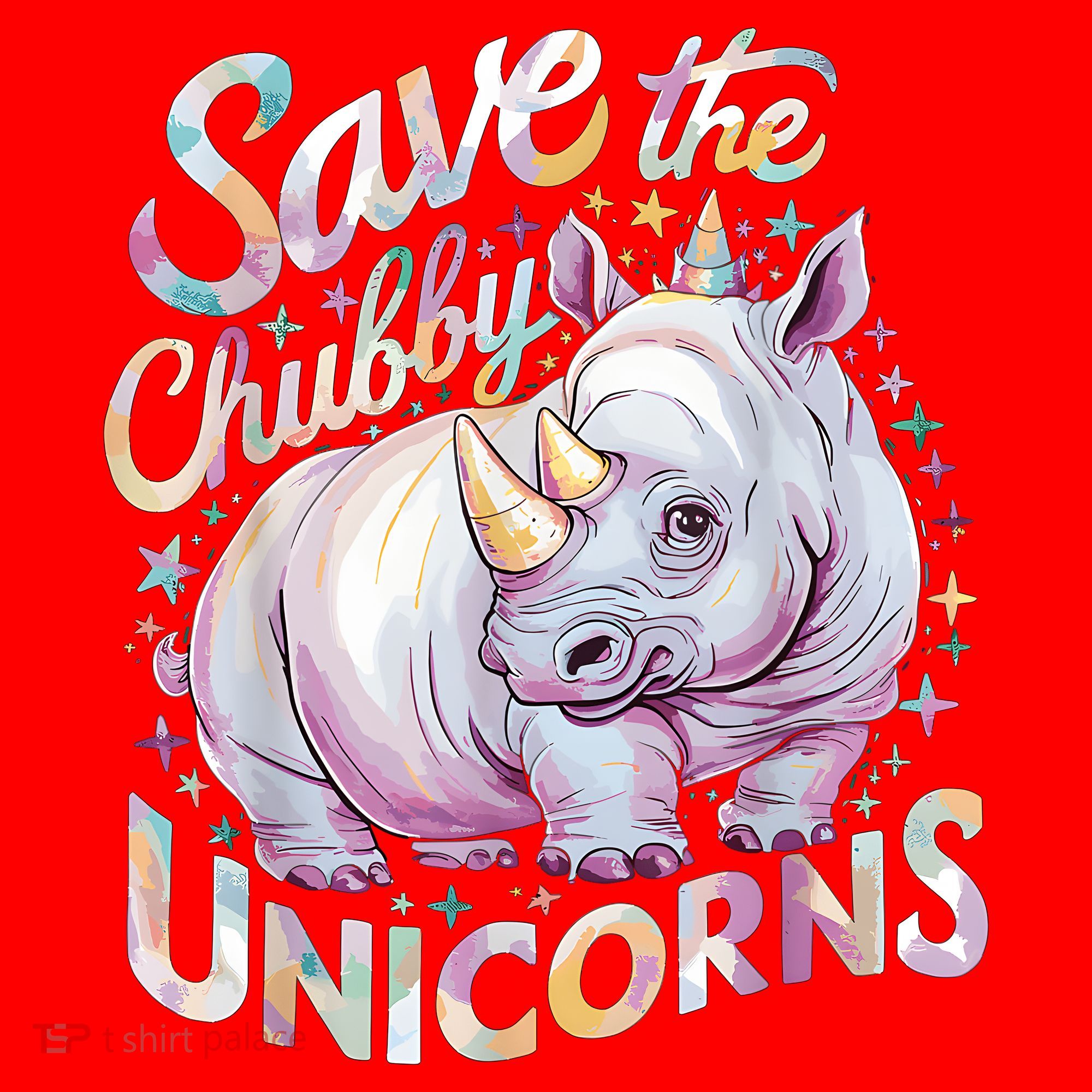 Save The Chubby Unicorns Funny Rhino Rhinoceros Santa Hat