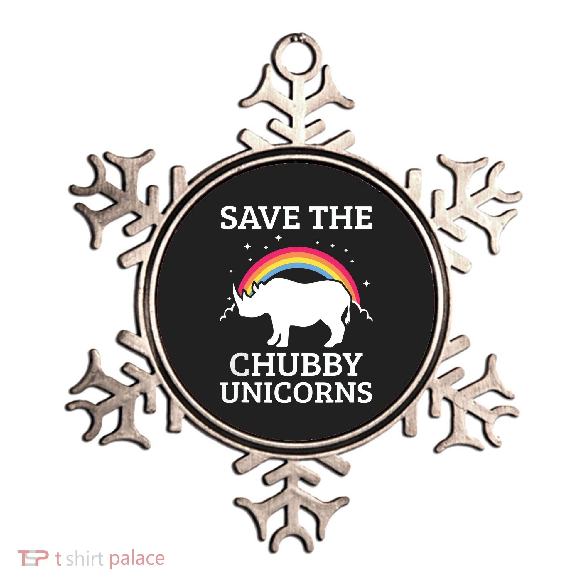 SAVE THE CHUBBY UNICORNS Gift Rhino Conservation Rainbow Ornament