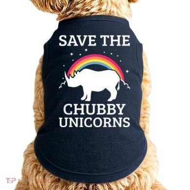 SAVE THE CHUBBY UNICORNS Gift Rhino Conservation Rainbow Doggie Tank