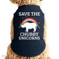 SAVE THE CHUBBY UNICORNS Gift Rhino Conservation Rainbow Doggie Tank thumb 0