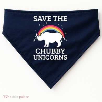 SAVE THE CHUBBY UNICORNS Gift Rhino Conservation Rainbow USA-Made Doggie Bandana