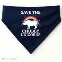 SAVE THE CHUBBY UNICORNS Gift Rhino Conservation Rainbow USA-Made Doggie Bandana thumb 0