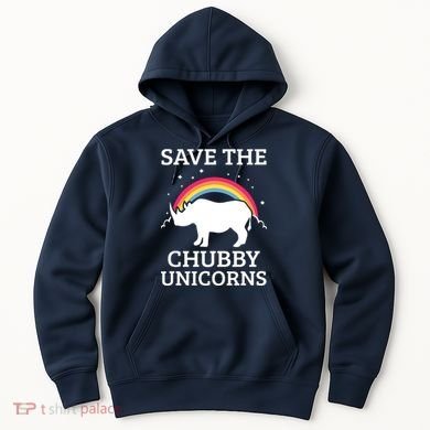 SAVE THE CHUBBY UNICORNS Gift Rhino Conservation Rainbow Hoodie